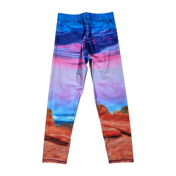 Zara Terez Leggings Women Medium Purple Ombre Orange Moab Desert Cropped Capri - Picture 1 of 6